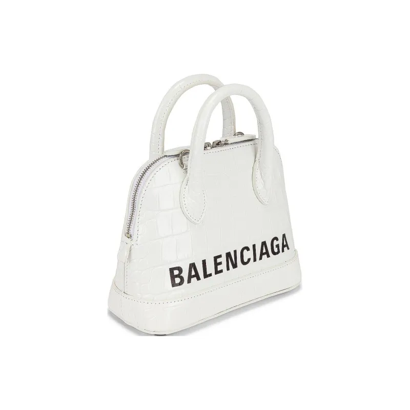 Balenciaga Ville Leather Shoulder Bag Crossbody Bag Handbag Women's White-2