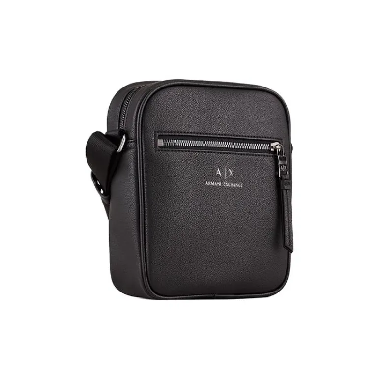 ARMANI EXCHANGEAE PU Shoulder Bag, Crossbody Bag Medium Size Men's Black-1