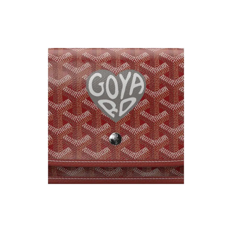 GOYARD Plumet Canvas With Leather Envelope Bag Crossbody Bag Shoulder Bag Unisex Red & Gray-5