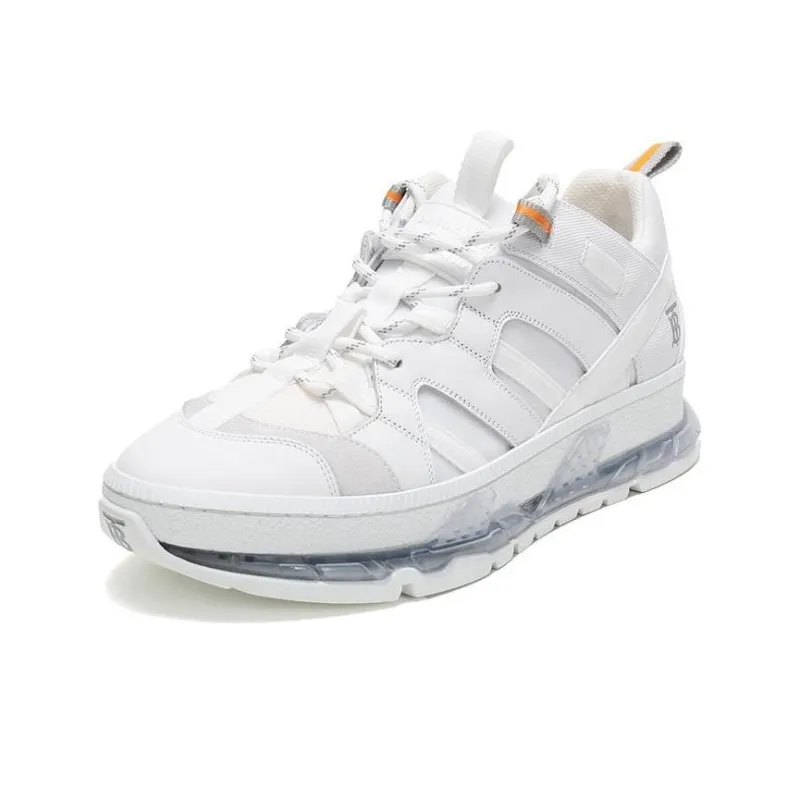 Burberry Union Anti Slip Wear Resistant Mid Top Casual Shoes Men's Pure White-1