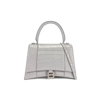 Balenciaga Hourglass Leather Hourglass Bag Shoulder Bag Crossbody Bag Handbag Women's Gray