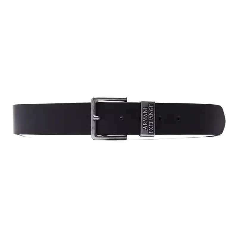 ARMANI EXCHANGEAE Split Cow Leather Belts Men's Black Width 4CM-2