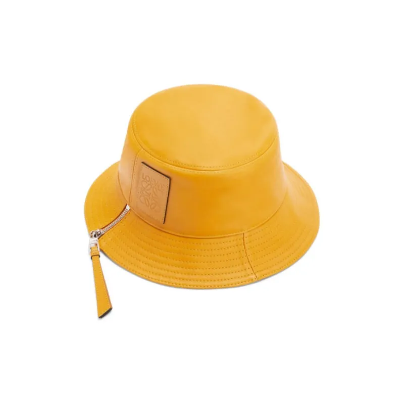 LOEWE Genuine Leather Bucket Hats Women's Yellow-1