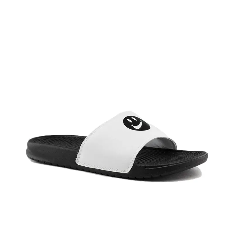 Nike Jdi Black White Smiling Face Slippers 'Black White'-2