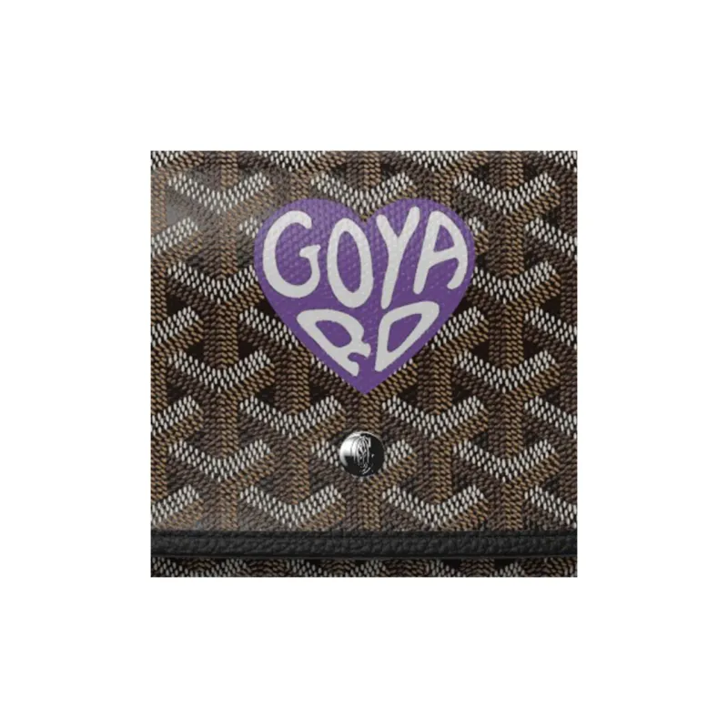 GOYARD Plumet Canvas With Leather Envelope Bag Clutch Crossbody Bag Shoulder Bag Unisex Black/Purple Heart Edition-5