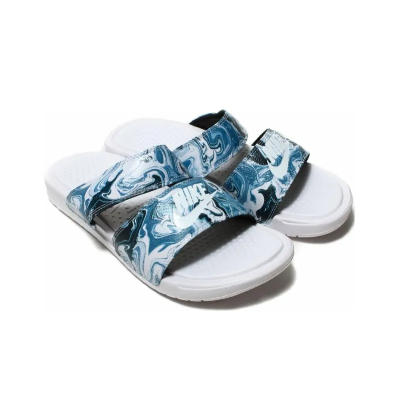 Nike Benassi White Blue Black Women's-2