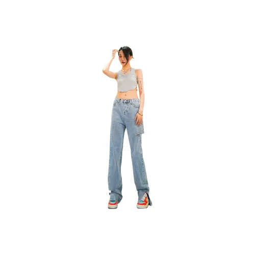 Seven up and nine down Jeans Women's Light Blue