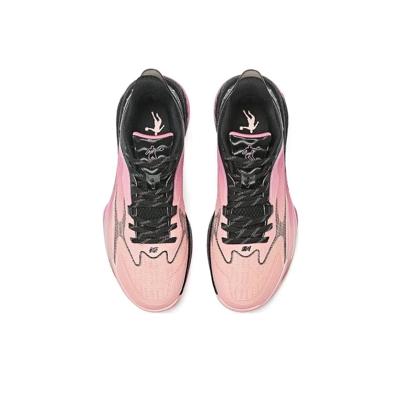 QIAODAN Sharp Edge 7.0 Cushioning Wear Resistant Low Top Basketball Shoes Men's Pink Black-3