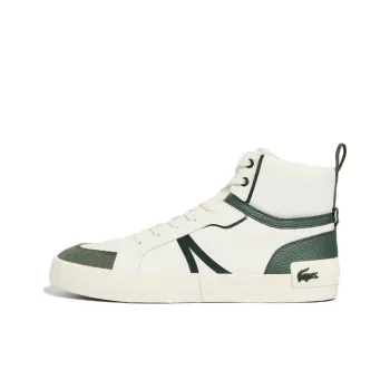 LACOSTE High Top Skateboard Shoes Men's White Green