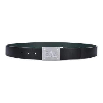 ARMANI EXCHANGEAE Classic Brand Logo Smooth Buckle Leather Belts Unisex Gray Width: 3.8cm