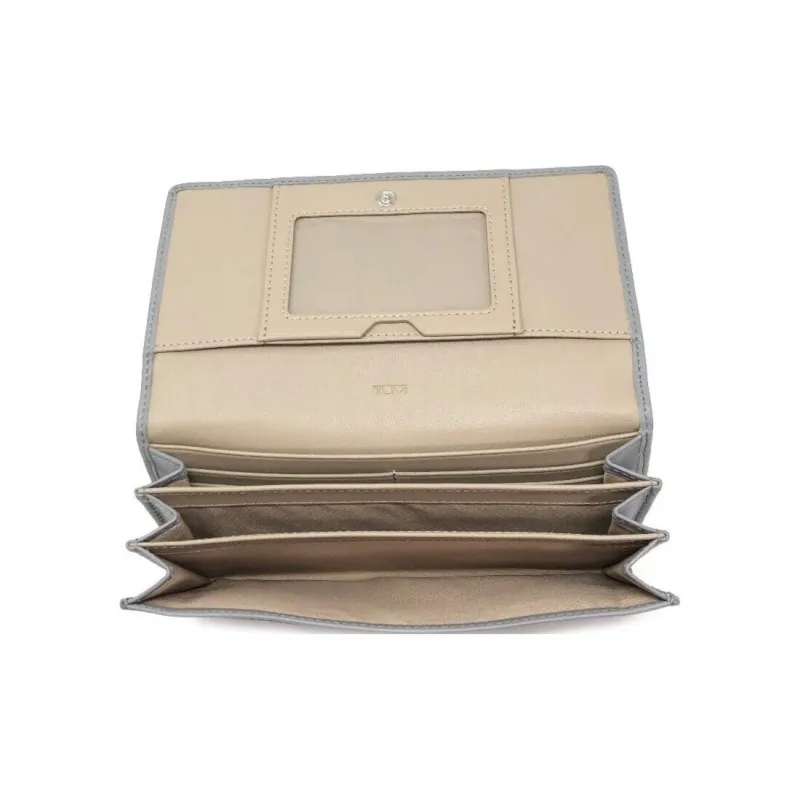 TUMI Patent Leather Card Holder Wallet Regular Men's Light Gray-4