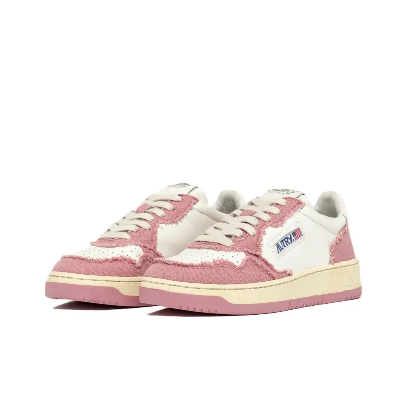 AUTRY Medalist Frayed-trim Leather Sneakers-1