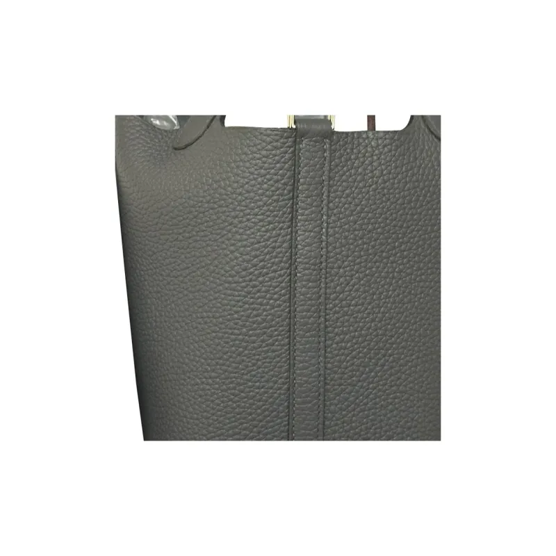 HERMES Picotin Lock Taurillon Clemence Leather Basket Bag Handbag Bucket Bag Women's H0 Misty Gray-1