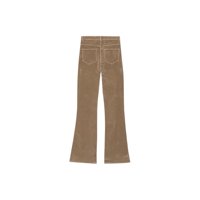 GANNI Washed Corduroy Iry Trousers Jeans Women's Brown-1