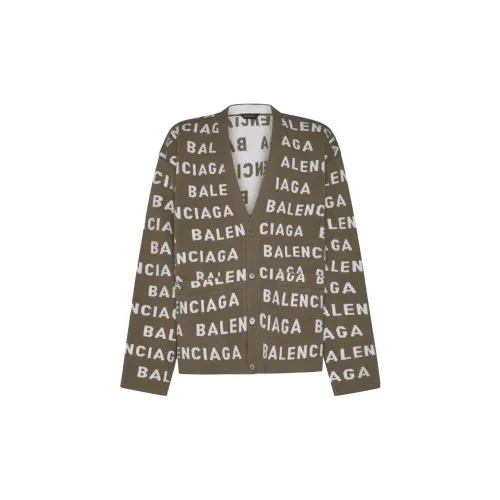 Balenciaga Logo Intarsia Knit Cardigan