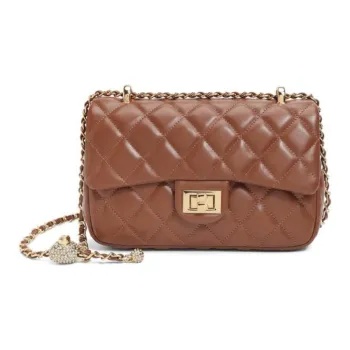 BELLE Artificial Leather Shoulder Bag, Crossbody Bag Medium Size Women's Brown/Black/Beige/Pink