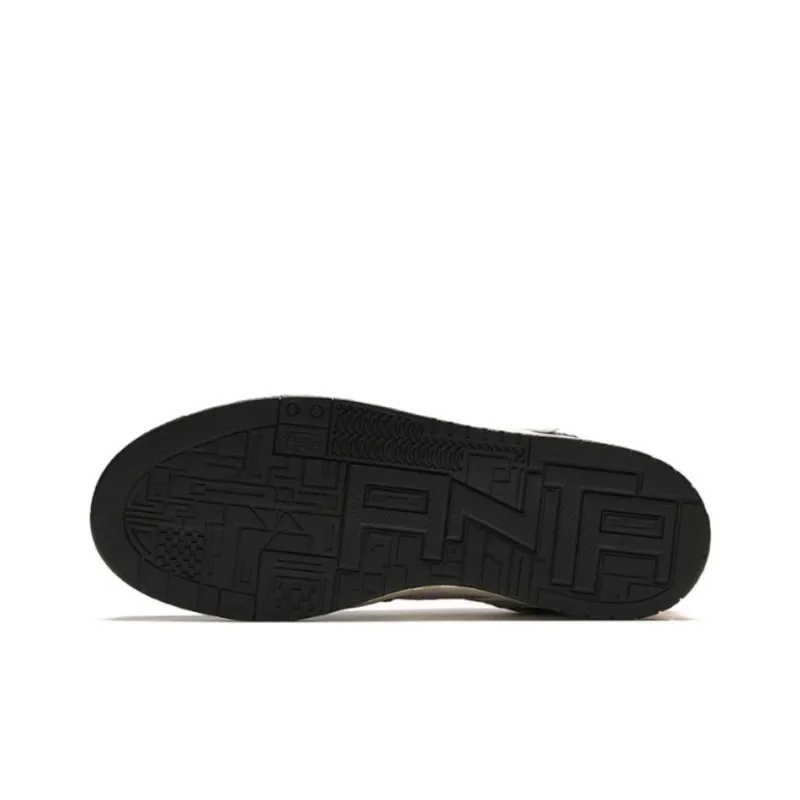 Anta Street Play Series Durable Breathable Low Top Skateboard Shoes Men's Black White-4