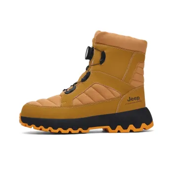 Jeep Warm And Wear Resistant Knee High Snow Boots Unisex Black Gold