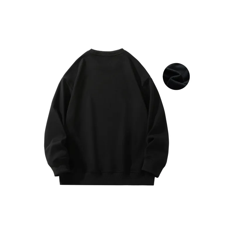 BLACK CLOVER Crew Neck Pullover Sweatshirt Set Unisex Black-3