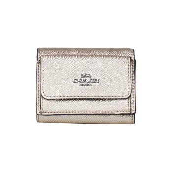 COACH Leather Wallet Women's Gunmetal With Platinum-Plated Accents