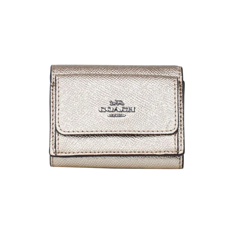 COACH Leather Wallet Women's Gunmetal With Platinum-Plated Accents-0