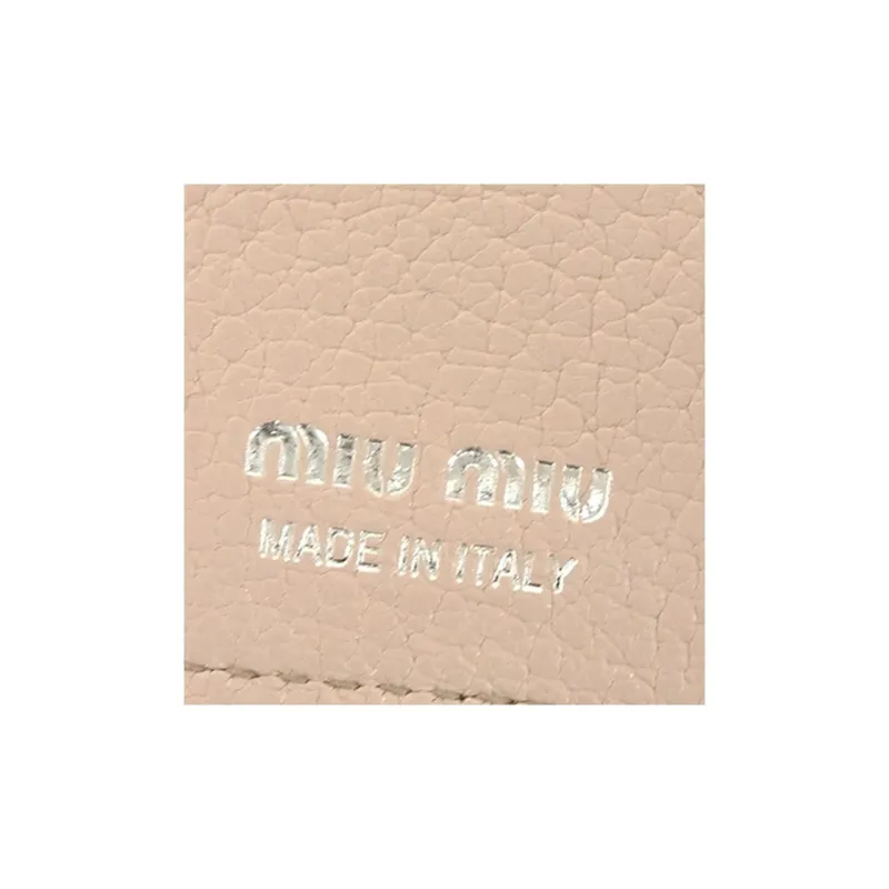 MIU MIU Calfskin Key Pouch Wallets Women's Pink-6