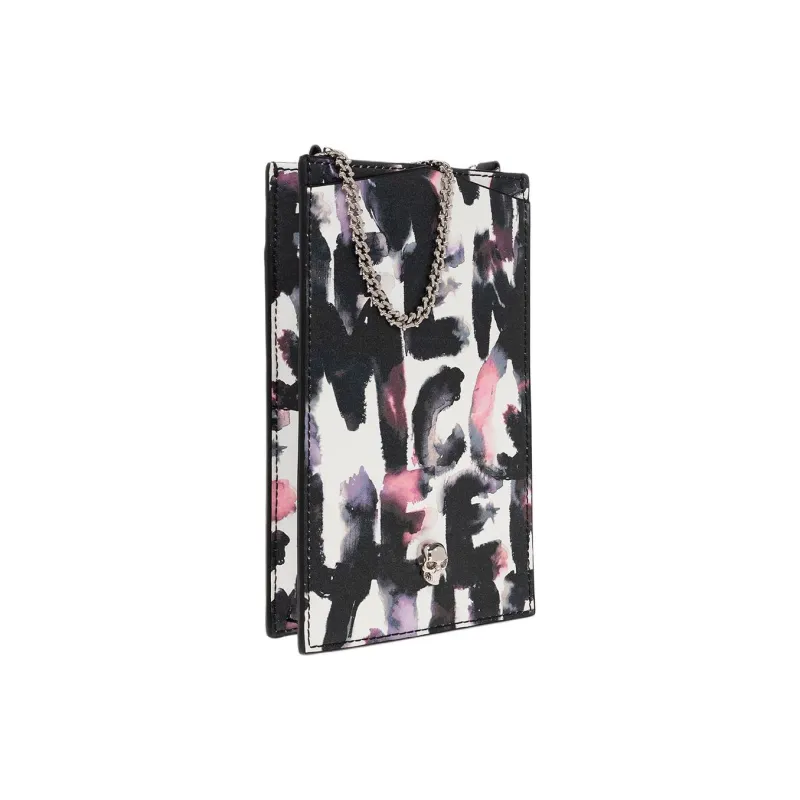 Alexander McQueen Printed Cow Leather One Shoulder Crossbody Cell Phone Pouch Women's Multicolor-3