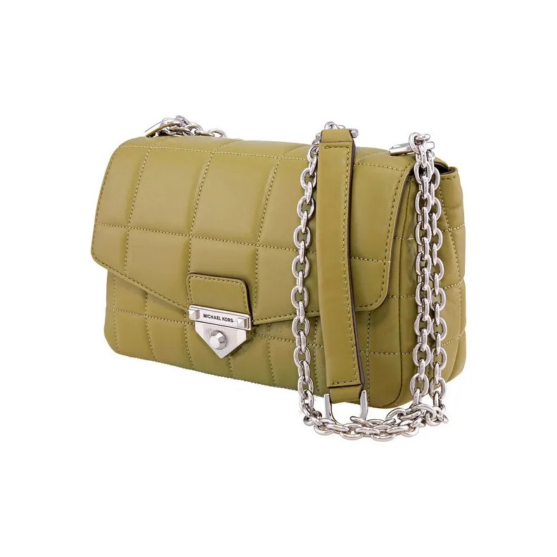MICHAEL KORS Soho Leather Shoulder Bag Crossbody Bag Large Size Women's Light Olive Green-1