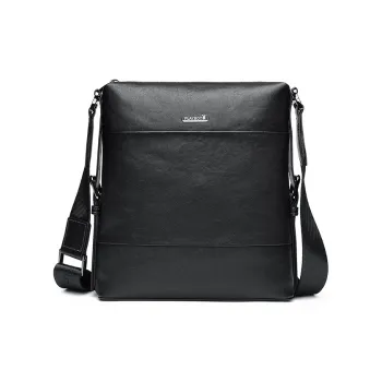 Playboy Cow Leather Crossbody Bag, Shoulder Bag Tubas Men's Black