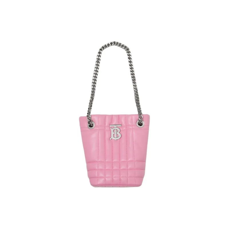 Burberry Lola Lola Bag Lambskin Bucket Bags One Shoulder Handbags Mini Women's Primrose Blossom Pink-1