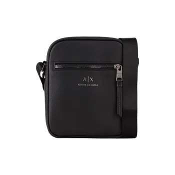 ARMANI EXCHANGEAE PU Shoulder Bag, Crossbody Bag Medium Size Men's Black