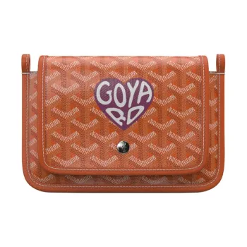 GOYARD Plumet Canvas With Leather Envelope Bag Crossbody Bag Shoulder Bag Unisex Orange & Red Small Heart