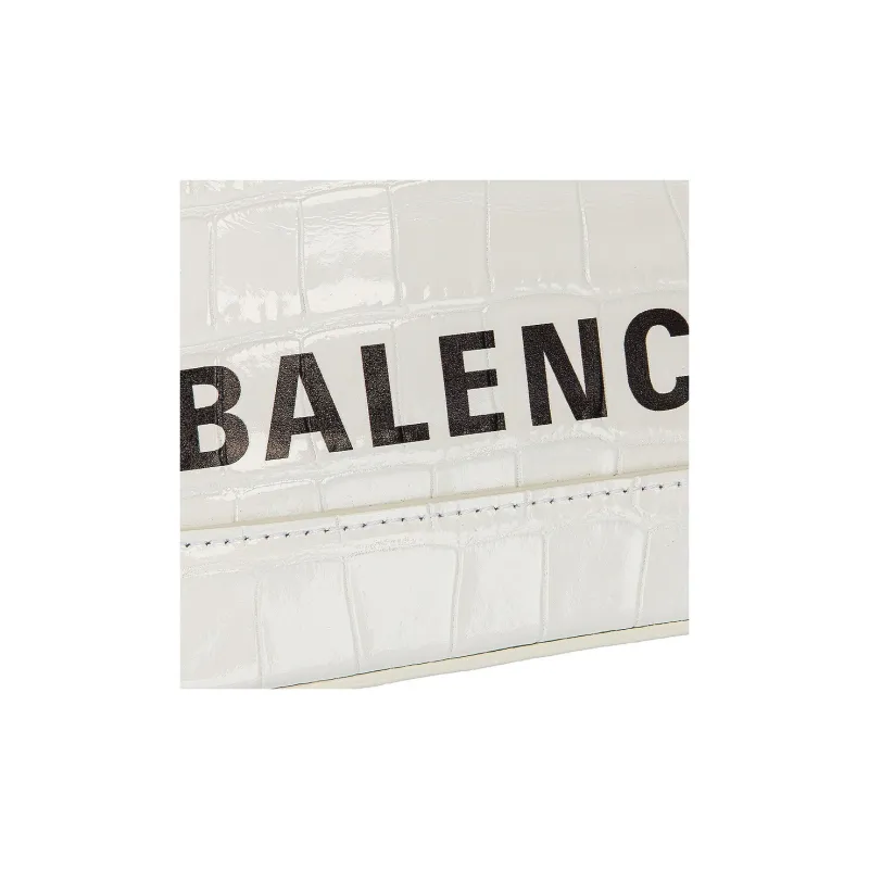 Balenciaga Ville Leather Shoulder Bag Crossbody Bag Handbag Women's White-6