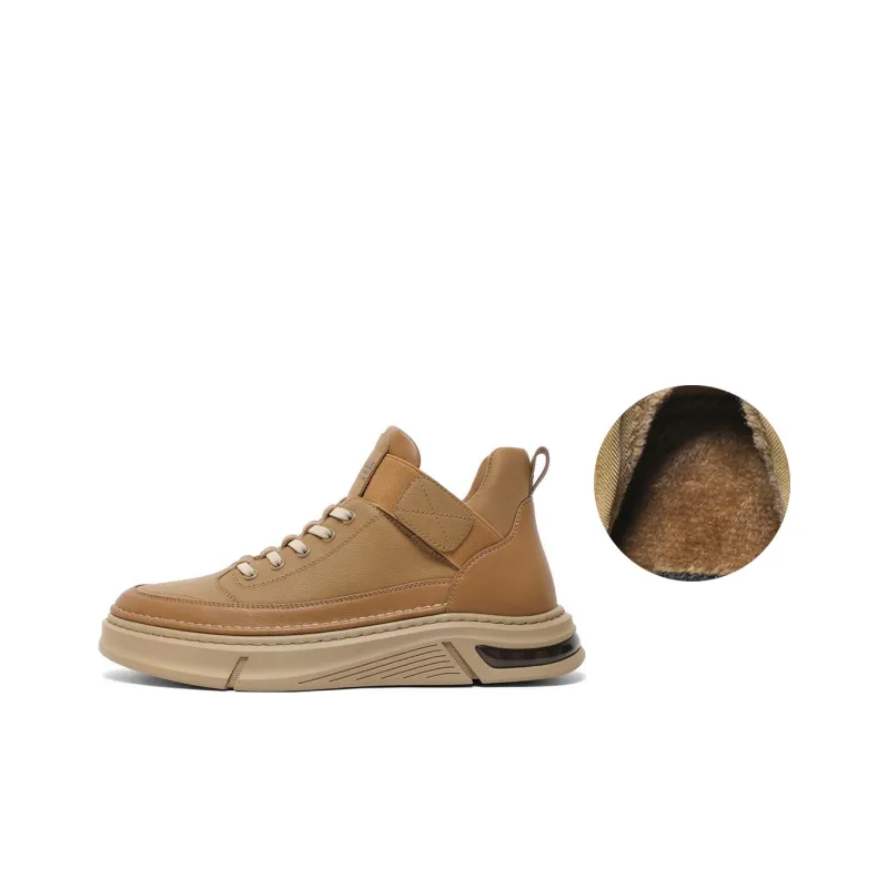 BELLE Wear-Resistant Low-Top Skateboard Shoes Men's Yellow Khaki-15