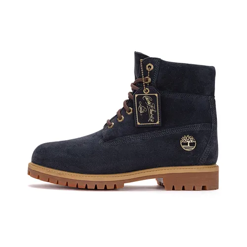 Timberland Heritage 6 Inch Lace Up Waterproof Dark Blue Suede