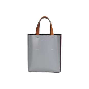 MARNI Museo Calfskin Tote Bag Shopping Bag Shoulder Bag Crossbody Bag Handbags Mini Women's Gray & Purple