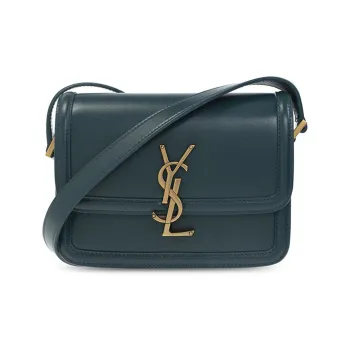 SAINT LAURENT Leather Shoulder Bag Crossbody Bag Women's Green