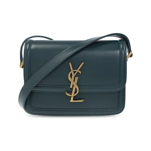 SAINT LAURENT Leather Shoulder Bag Crossbody Bag Women's Green