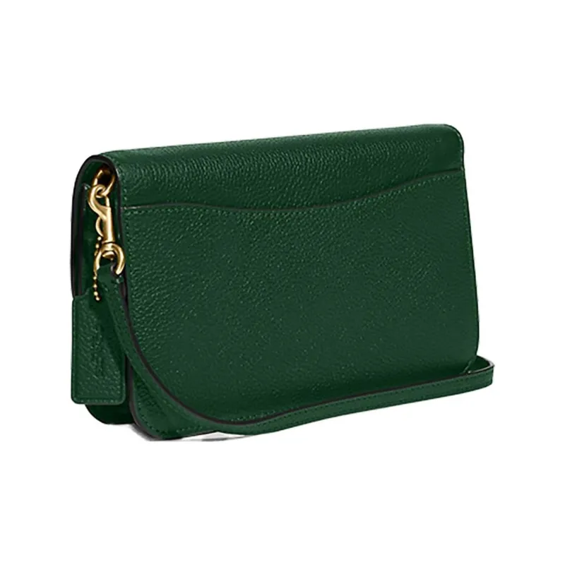 COACH Hayden Textured Leather Clutch, Shoulder Bag, Crossbody Bag Trumpets Women's Deep Pine Green-1