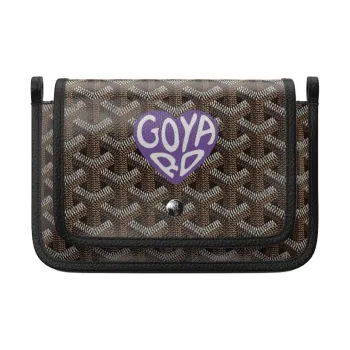 GOYARD Plumet Canvas With Leather Envelope Bag Clutch Crossbody Bag Shoulder Bag Unisex Black/Purple Heart Edition