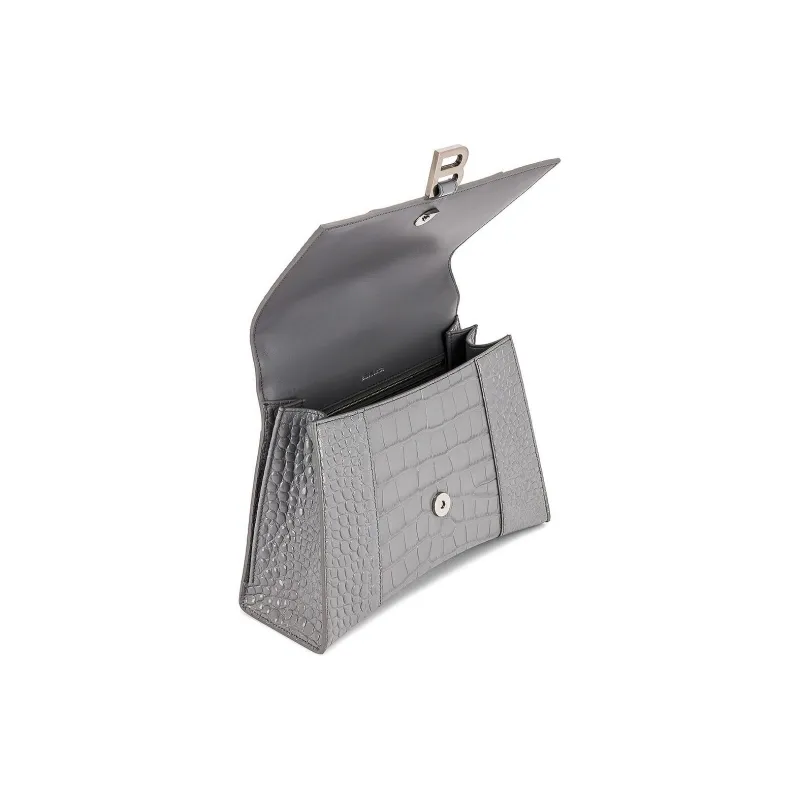 Balenciaga Hourglass Leather Hourglass Bag Shoulder Bag Crossbody Bag Handbag Women's Gray-4