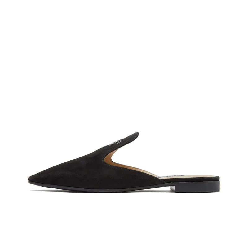 PRADA Rubber Sole Abrasion Resistant Closed Toe Slippers Women's Black-0