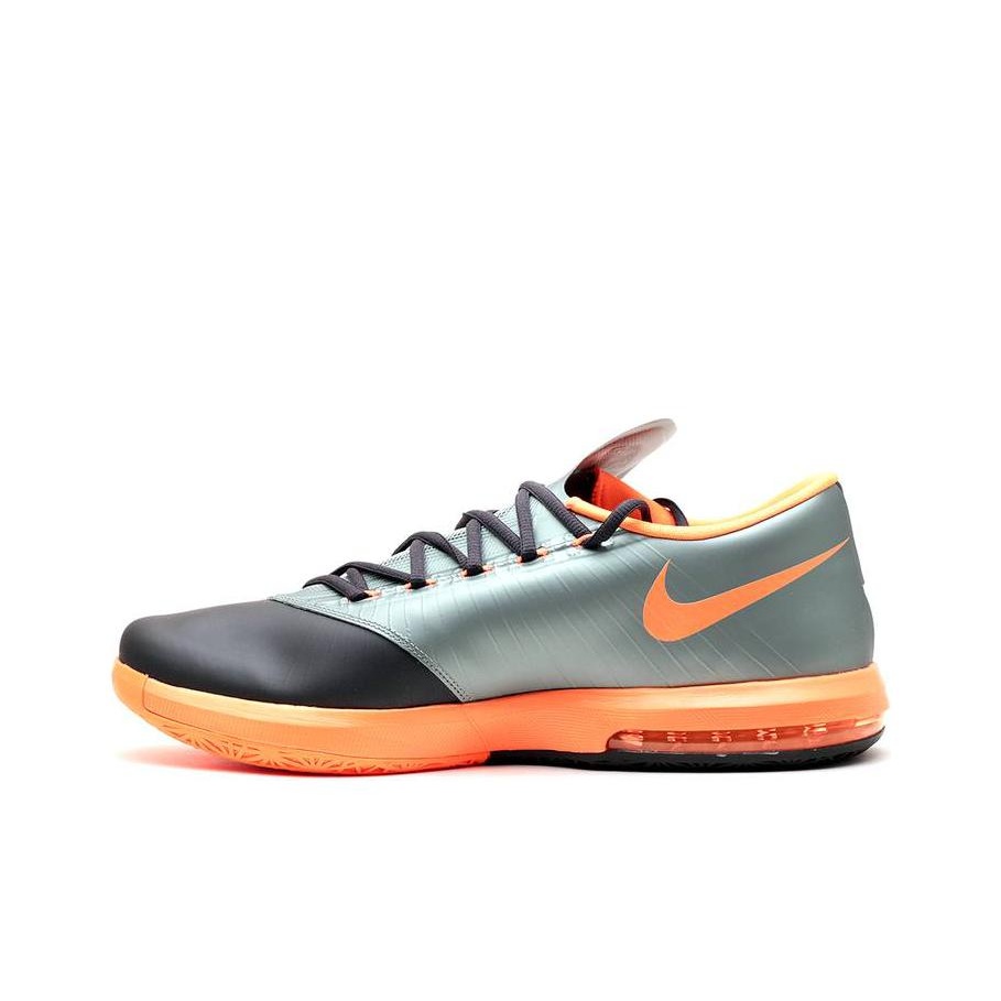 Nike KD 6 Basketball Shoes Men Low top Dark Gray orange team Orange green US W 11.5