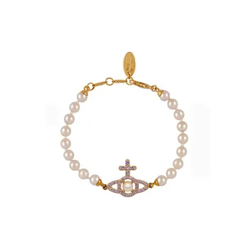 Vivienne Westwood Brass Gold plated Bracelets Women's White/Gold