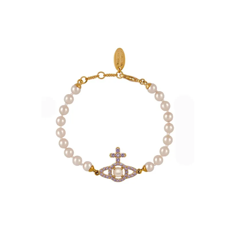 Vivienne Westwood Brass Gold plated Bracelets Women's White/Gold-0