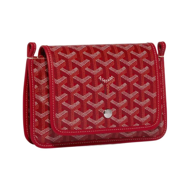 GOYARD Plumet Canvas With Leather Envelope Bag Crossbody Bag Shoulder Bag Unisex Red & Gray-2