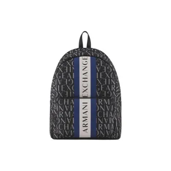 ARMANI EXCHANGEAE Polyester With Cotton Backpack Medium Size Men's Black & Blue