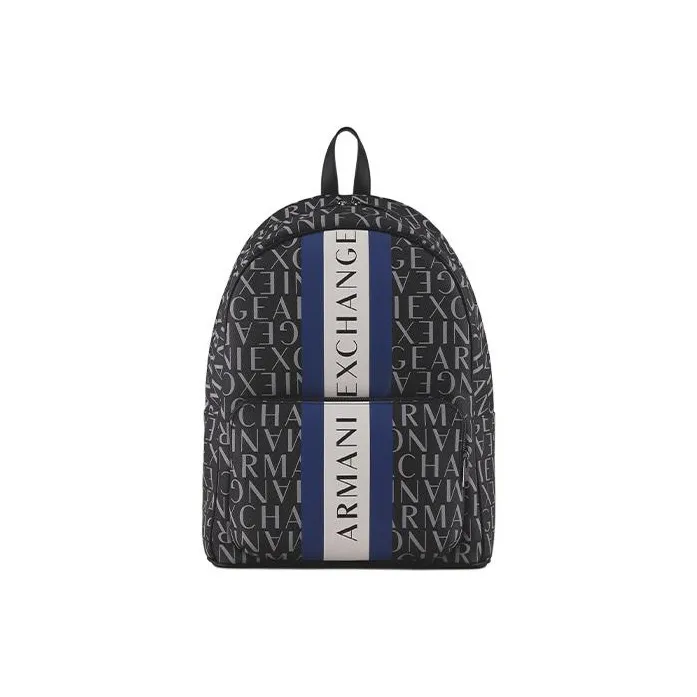 ARMANI EXCHANGEAE Polyester With Cotton Backpack Medium Size Men's Black & Blue-0