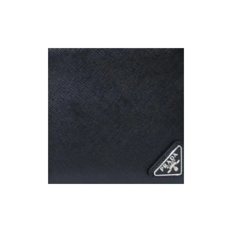 PRADA Calfskin Wallet Men's Black-1