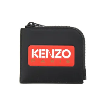 KENZO Cow Leather Wallet Unisex Black